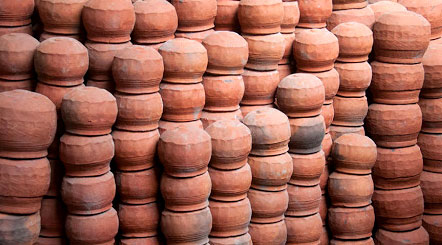 Earthen pots used in cooking of Mahaprasad