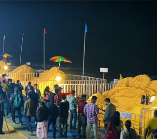 Visitors at Sand Art Festival