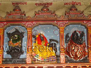 Images of Goddesses on left wall