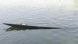 Immersed boat @ Narendra Tank