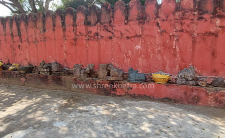 Detached ruin sculptures inside the temple complex