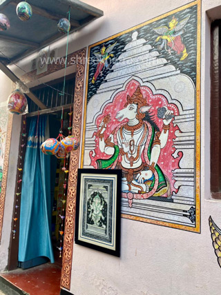 Painting on house wall
