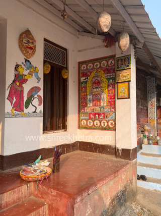 Painting on house wall